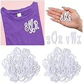 Lyrow 78 Pieces Iron on Letters Patches, Cursive Letters Monogram Alphabet Embroidered Patch A-Z Applique for Scrubs Medical Uniform Clothes Short Sleeve Pocket T-Shirt Backpack(White)