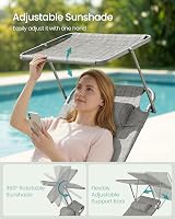 SONGMICS Sun Lounger Folding Deck Chair 193x53x29 cm 150 kg Sunshade view 3