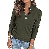 PRETTYGARDEN Womens Sweaters Quarter Zip Knit Long Sleeve Business Casual Pullover Tops 2026 Fall Fashion Work Outfits