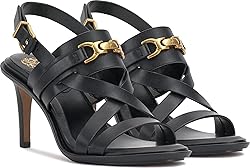 Vince Camuto Women's Frena Heeled Sandal, Black, 11