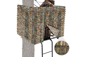Tryitsbest See Through Hunting Tree Stand Blind, 3D Camo Mesh Blind with Zipper Closure for 2 Man Ladder Stand, 102" x 35" Lightweight Treestand Blind Cover for Hunting
