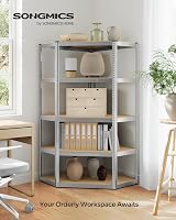 SONGMICS Corner Shelf 5-Tier Garage Storage Heavy Duty 875 kg Silver Beige view 2