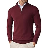 COOFANDY Men's Quarter Zip Up Sweaters Slim Fit Lightweight Mock Neck Pullover Casual Polo Sweaters