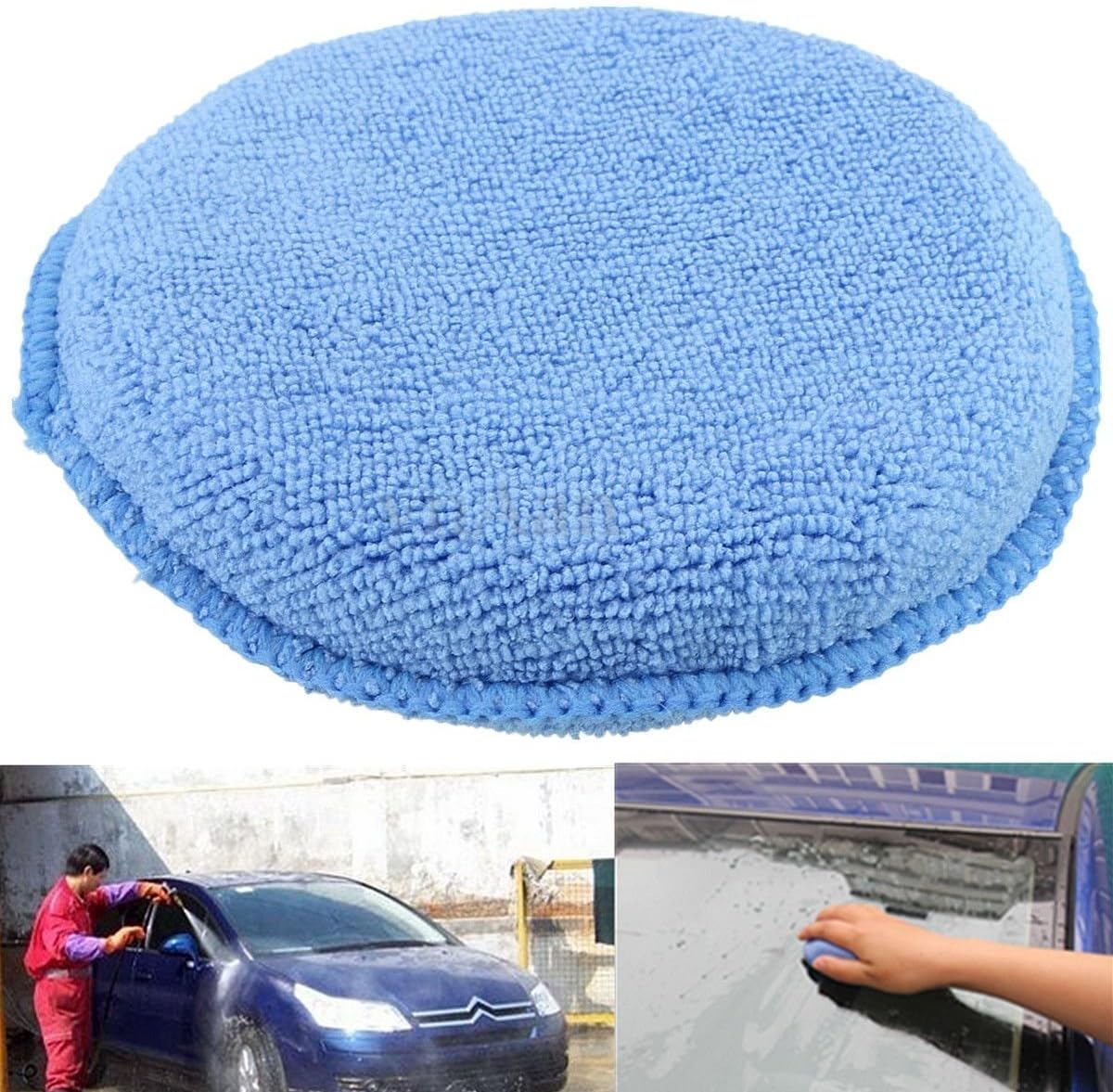 Midre ワックススポンジ マイクロファイバー 洗車ふき取り 磨き上げ 研磨用 ポリッシング スポンジ カー ワックスがけ パフ12cm 洗車セット 10個入り スポンジ 車 バイク Amazon