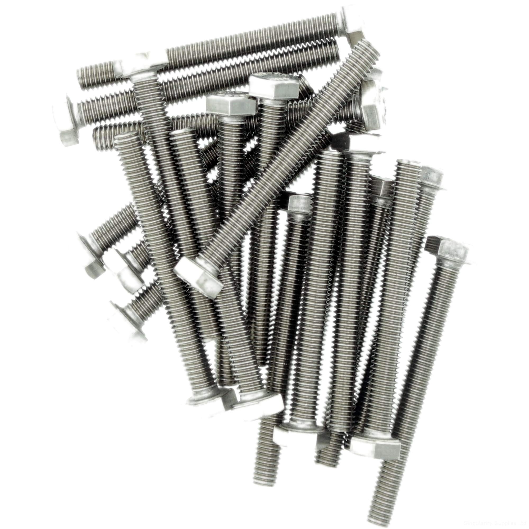 M6 (6mm x 22mm) Hex Bolt (Fully Threaded Setscrew) - Stainless Steel (A2) (Pack of 20)