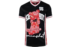 SCREENSHOT Mens Hip-Hop Premium Urban Sreetwear Fashion Jersey Top - NYC Style Basketball Sports Team Color Mesh Tops