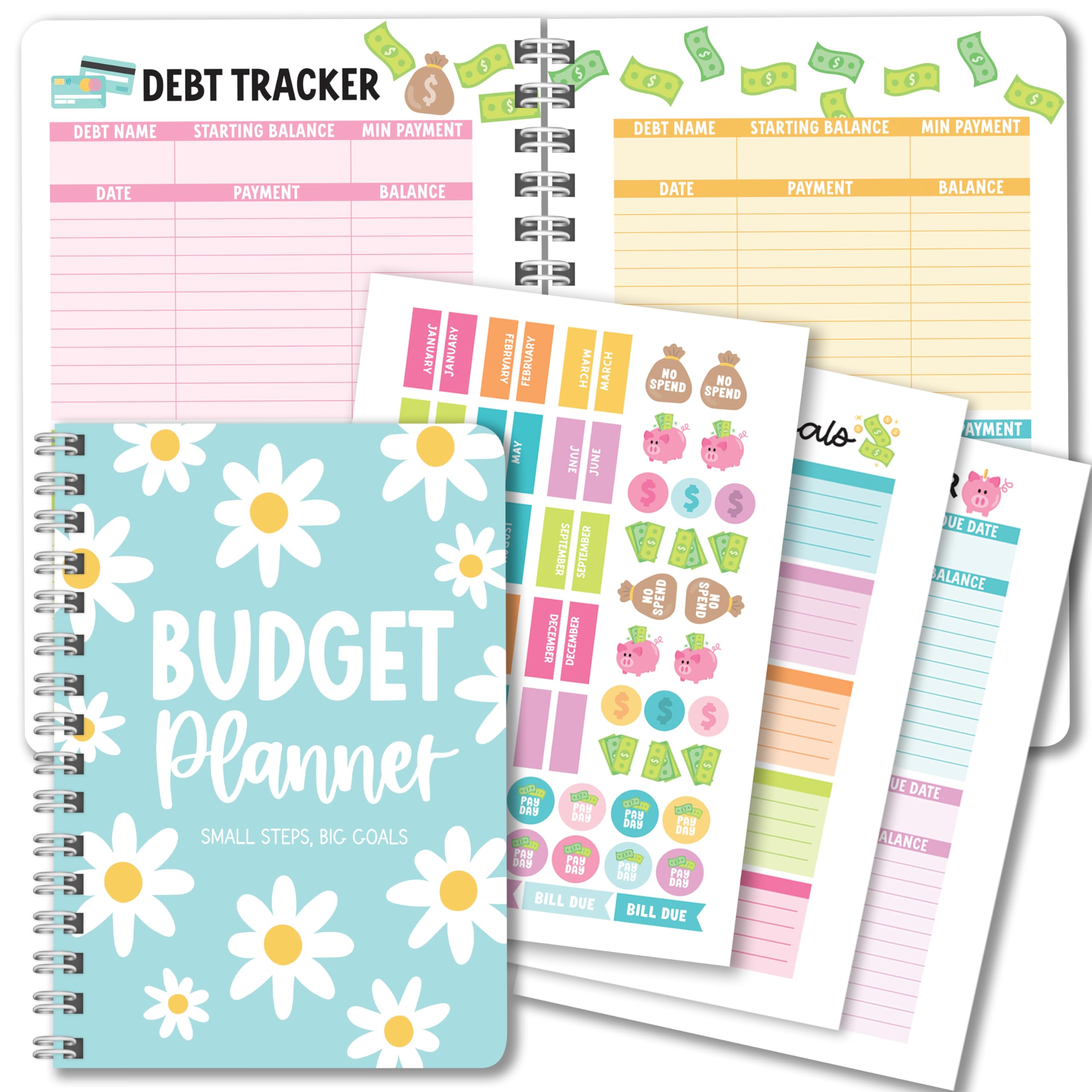 2026 Budget Planner and Monthly Bill Organizer - Monthly Budget Planner 2026, Financial Planners Budgeting Book, Bill Tracker Notebook for Expenses, Floral Undated Finance Organizer Journal