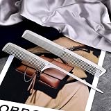 Mozeat Lens Stainless Steel Hair Comb Set 2pcs Rat Tail Flat Top Barber view 3