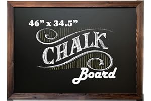 Loddie Doddie Magnetic Chalkboard - 46" x 34.5", Rustic Frame - Easy-to-Erase Large Chalkboard for Wall Decor & Kitchen - Hanging Black Chalkboards - Magnetic Chalkboard for Wall - Magnetic Board