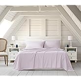 Linen Closet Luxury Cotton Blend 4-Piece Sheet Set, King, Lavender