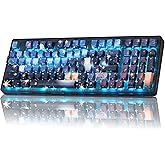 ZORNHER ZH980 Mechanical Keyboard,95% Blue Creamy Keyboard with Number Pad,Van Gogh's Starry Night Dye Sublimation PBT Keycaps,Creamy Sounding Linear Switches,Hot-Swappable,RGB Backlit