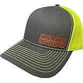 Same Asshole Different Day - Leather Patch Trucker mesh Hat Snapback - Charcoal Grey/Neon Yellow