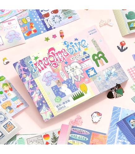 SURALIN 40 pezzi Adesivi Scrapbooking Fiori Adesivi Decorativi Piante