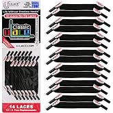 uLace Classic No-Tie Shoelaces - Elastic Shoe Laces for Sneakers - 14 Laces | Stretchy, Comfortable, Durable, Slip-On, Easy Install, Casual, Teens &amp; Adults