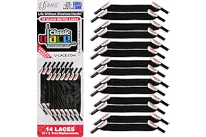 U-LACE uLace Classic No-Tie Shoelaces - Elastic Shoe Laces for Sneakers | Stretchy, Elastic Laces | Easy Installation - 14 Laces