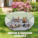Pawaboo Small Animals Playpen with Pad Waterproof Fenced Tent Grey view 6