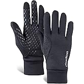 TrailHeads Men’s Power Running Gloves - Black Touchscreen Gloves - Lightweight Gloves