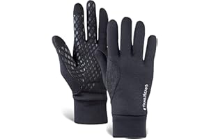 TrailHeads Men’s Power Running Gloves - Black Touchscreen Gloves - Lightweight Gloves