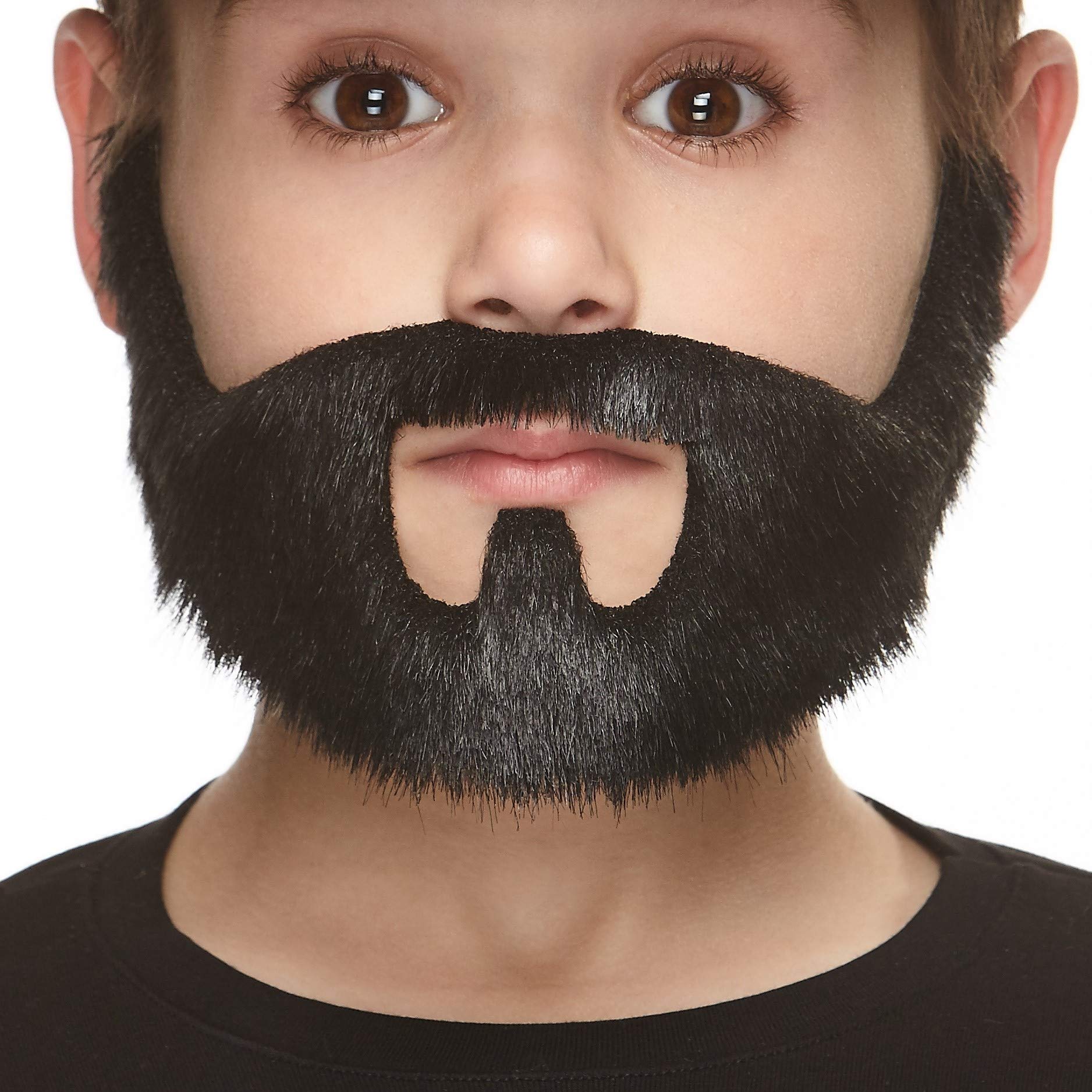 Mustaches Self Adhesive, Novelty, Small On Bail Fake Beard, Black Lustrous Color