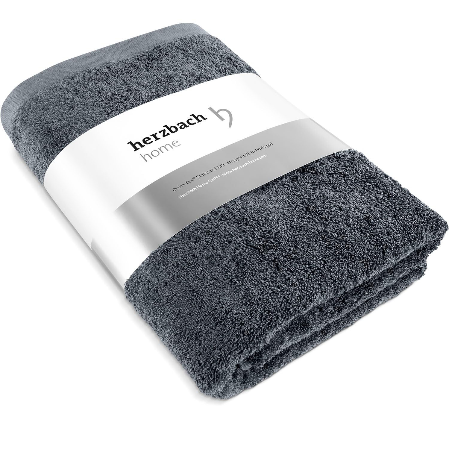 herzbach home Luxury Sauna Towel 80 x 200 cm (Charcoal) - Large Premium Sauna Towel so Soft and Absorbent - 100% Natural Egyptian Cotton (600 g/m²)