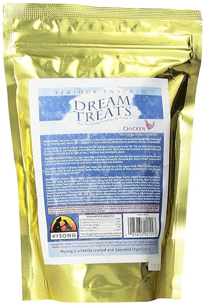 WYSONG DREAM TREATS CHICKEN – FOR DOGS/CATS/FERRETS – RAW FOOD – 4.9 OUNCE BAG