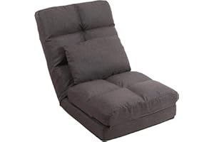FLOGUOR Chaise Lounge Indoor, 14-Position Floor Chair with Back Support for Adults Kids, Folding Lazy Sofa Chair Lounge Chair with a Padded Pillow for Living Room, Bedroom, for Gaming Reading 8823CO