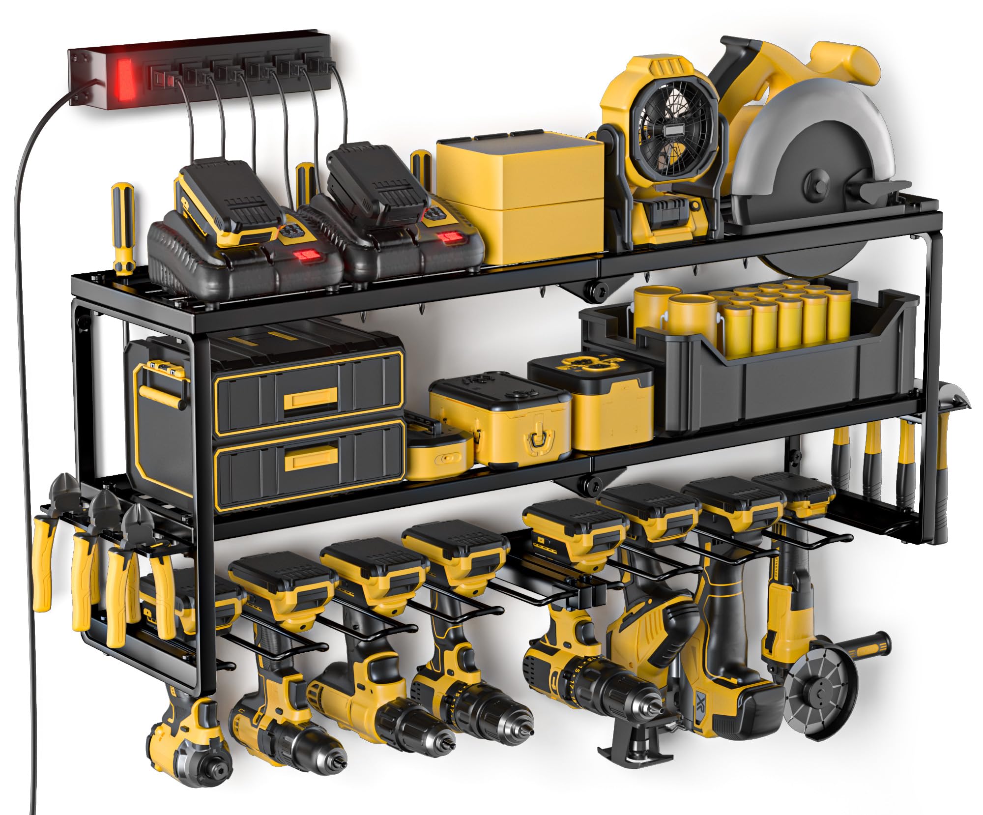 Amoowis Power Tool Organizer with Charging Station, Garage Storage ...