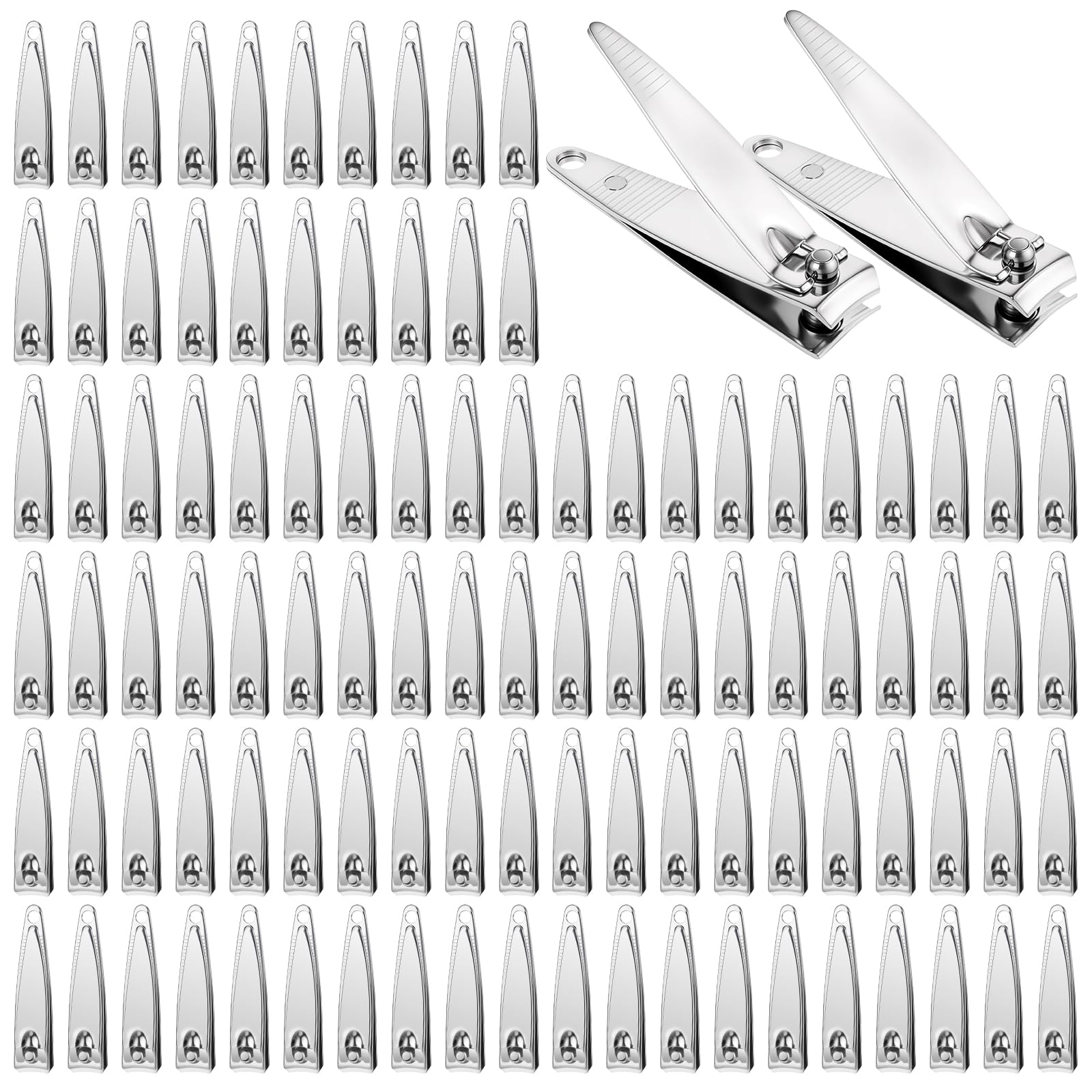 Photo 1 of 100 Pcs Nail Clippers Bulk for Men Women,Stainless Steel Portable Travel Fingernail Clipper,Flat Fingernail Clippers Sturdy Trimmer Pointed Manicure Care Tools
