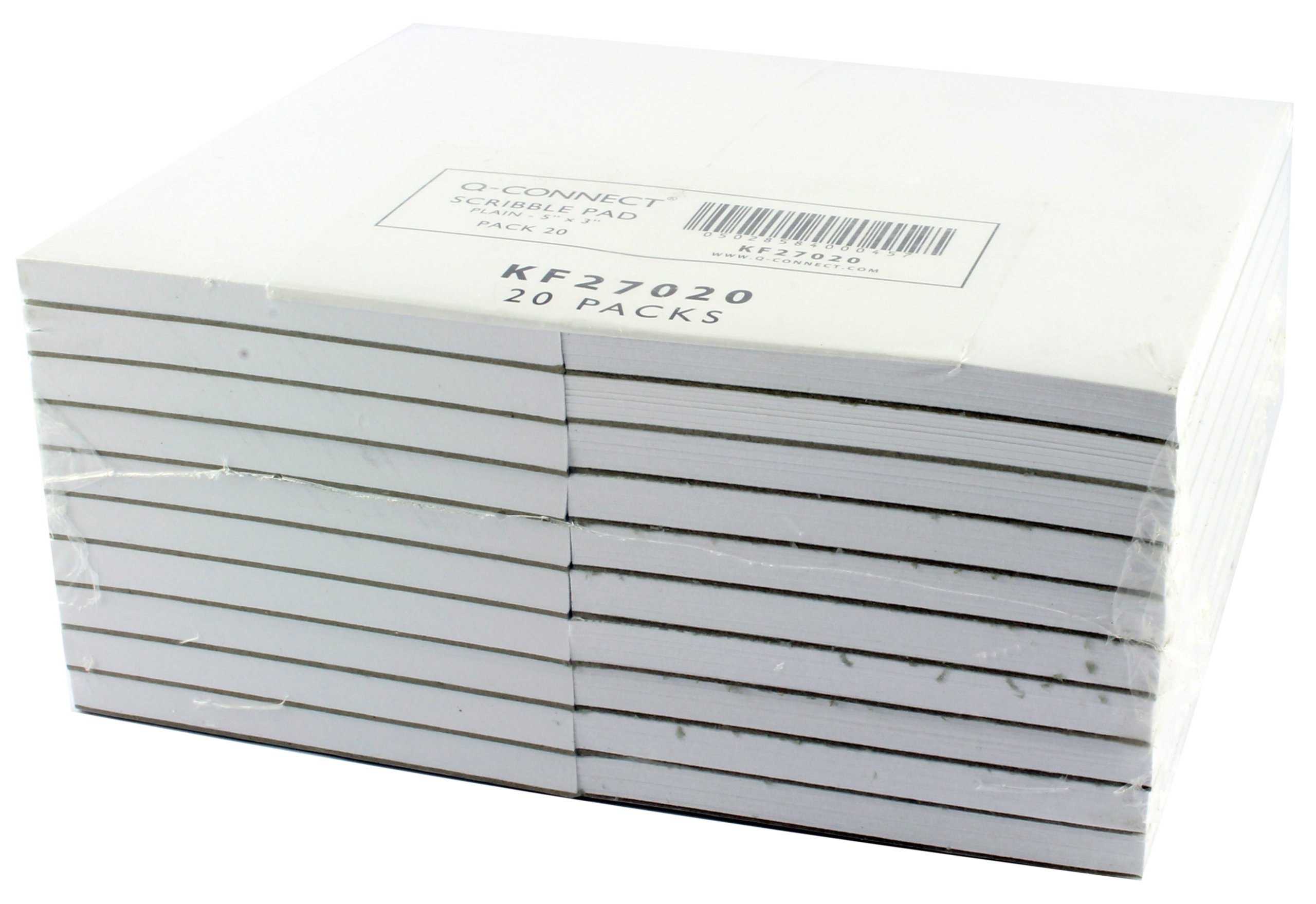 Q-Connect 126x76mm 80 Leaf Plain Scribble Pad (Pack of 20) -A