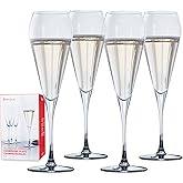 Spiegelau Willsberger Champagne Flutes, Elegant Crystal Champagne Glasses Gift Set, Perfect for Prosecco, Sparkling Rose, Mocktails, Home Bar Accessories, Housewarming, Wedding Gifts, 8.5 oz, Set of 4