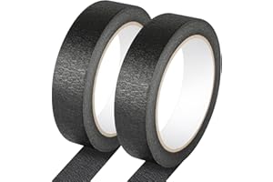 G GEYYANG 2 Pack Black Painters Tape - Black Masking Tape 1 Inch Wide - Multi-Surface, Smart Adhesion, Indoor & Outdoor - Paint Tape for DIY, Labeling, Art, Car, General Purpose - 180FT Total