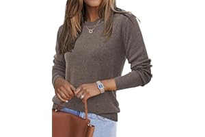 Arach&Cloz Womens Wool Blend Spring Sweaters Trendy 2026 Long Sleeve Business Casual Outfits Dressy Tops