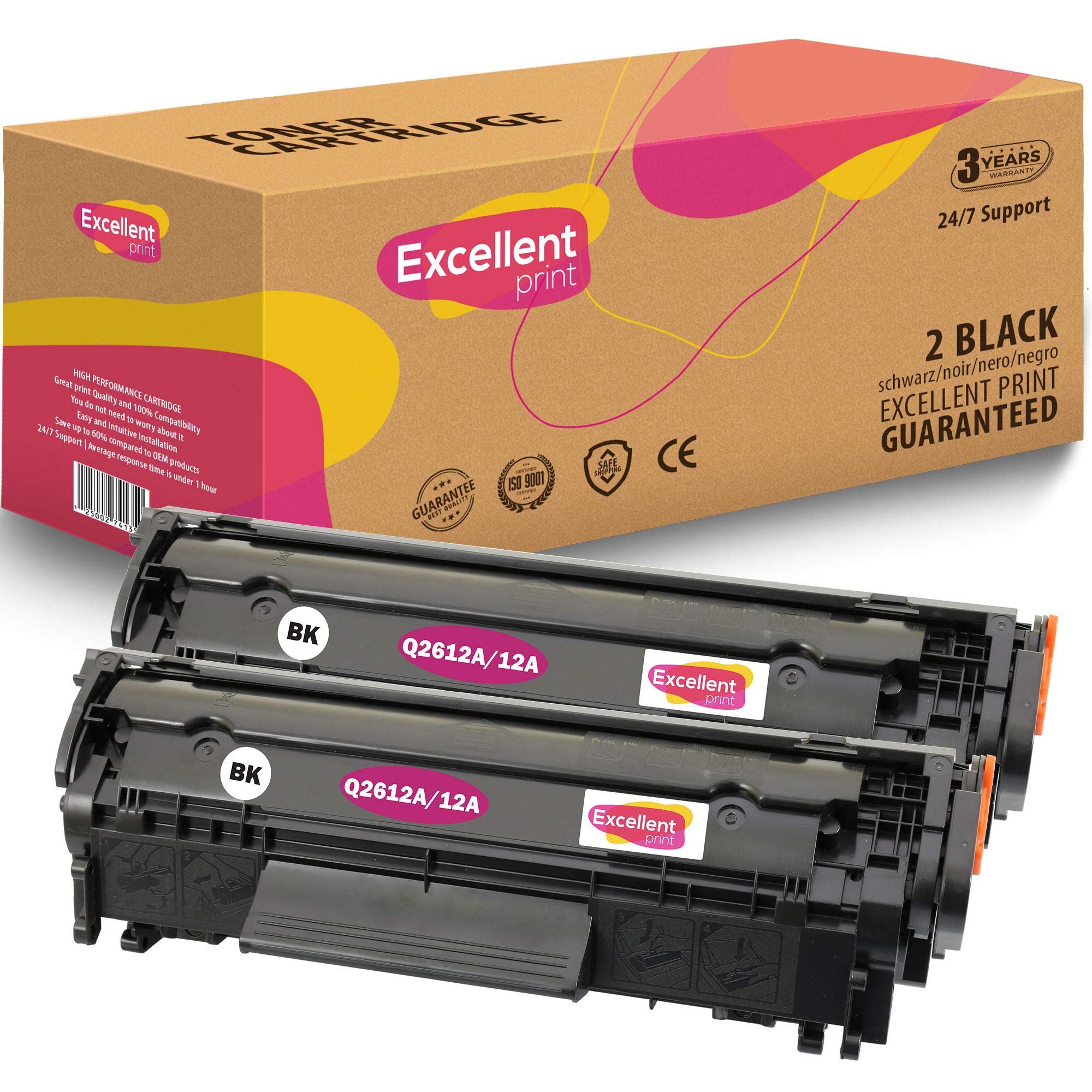 Excellent Print Q2612A 12A Compatible Toner cartridge for HP LaserJet 1012 1015 1020 3030