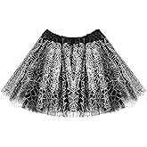 YLTPAJK Spider Webs Skirt, Silver Sparkle Ballerina Tutu Costume for Kids