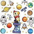 Marspark 42 Pcs Outer Space Bulletin Board Set Space Themed Classroom Ornaments Planet Rocket Astronaut Decoration Reach for The Stars Decor for School Classroom Chalkboard Wall Decor