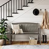 Grand patio Outdoor Bench Aluminum Steel Frame 300kg Capacity Gray view 3