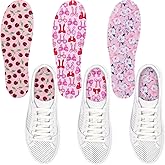 Velmitten 3 Pairs No Show Socks Sockless Shoe Liner Washable Barefoot Shoe Insoles No Slipping Inserts(Cherry Style)
