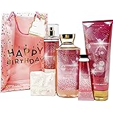 Bath & Body Works Champagne Toast - Gift Bag Set - Fine Fragrance Mist, Body Cream, Shower Gel and Hand Cream With a Himalayan Salts Springs Sample Soap.