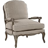 Lexicon Parlier Show Wood Accent Chair - Mid Century Modern Chair for Living Room, Traditional French Country Style, Padded A