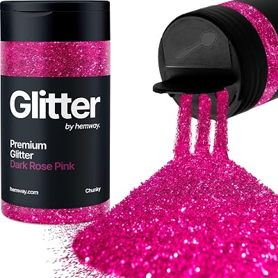 Hemway Dark Rose Pink Glitter Shaker 130g Resin Epoxy Craft Glitter