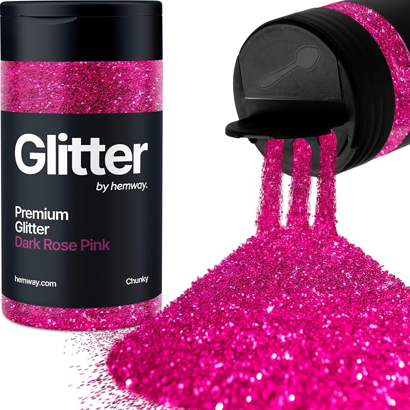 Hemway Dark Rose Pink Glitter Shaker 130g Resin Epoxy Craft Glitter