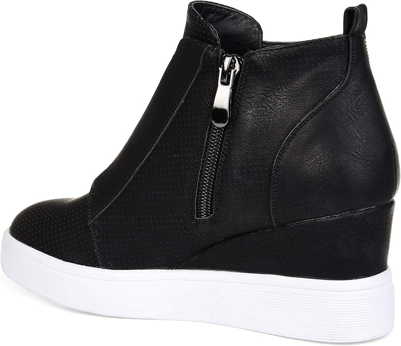 journee collection clara wedge sneaker black