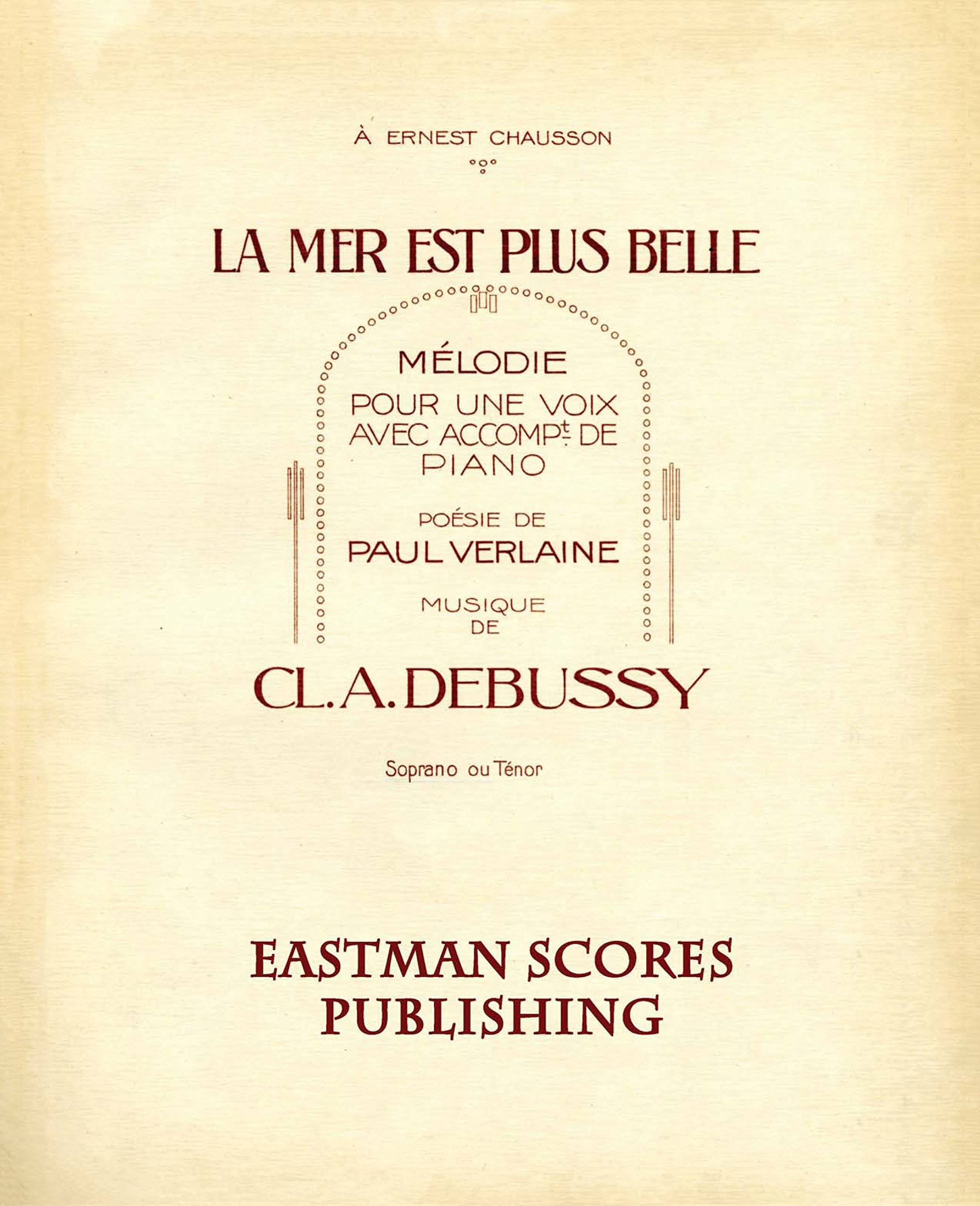 Debussy Claude La Mer Est Plus Belle Claude Debussy