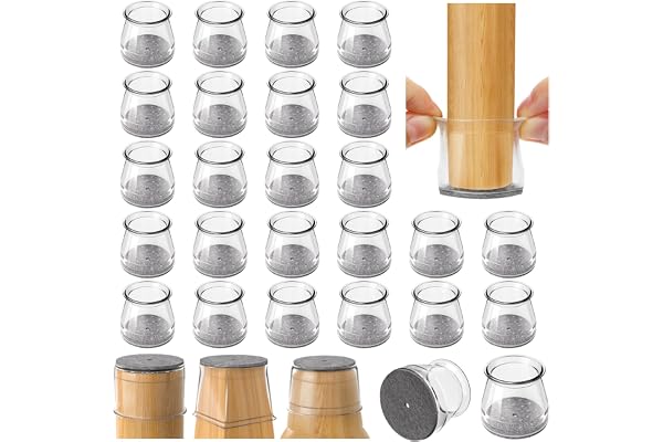 Chair Leg Floor Protectors 24PCS Furniture Sliders for Hardwood Floors, Silicone Chair Leg Protectors for Protecting Floors f