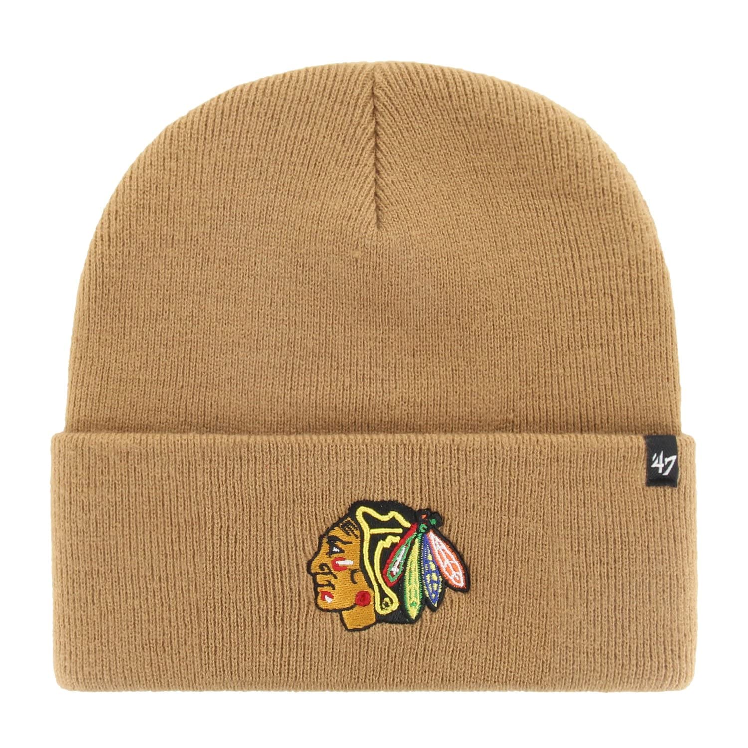47 Brand Knit Beanie - Haymaker Chicago Blackhawks Camel