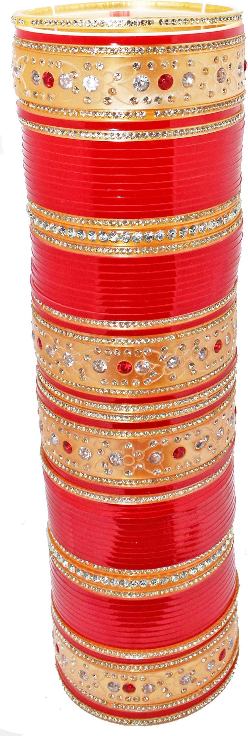 JDX Bridal Chuda Set Indian Wedding Red Color Punjabi Chura Designers Gift Item
