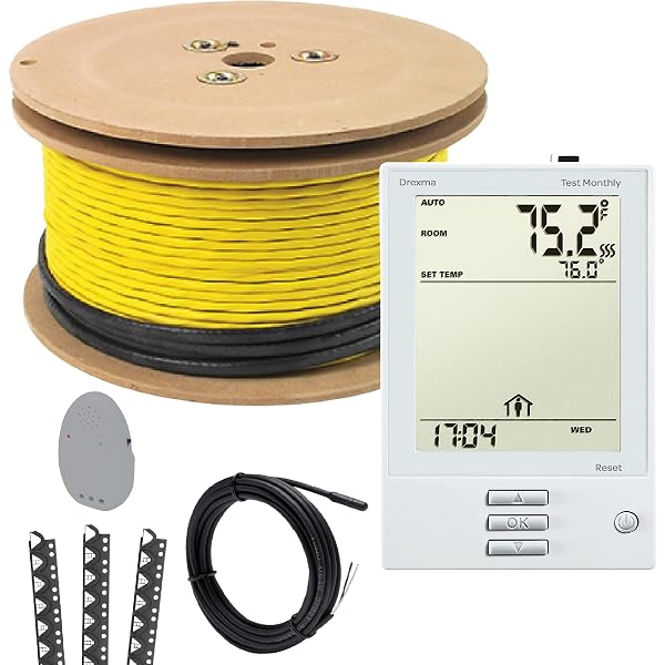 Floor Heating System, 3.7W 120V Electric Tile Radiant Floor Heating Cable  with UDG-4999 Programmable Thermostat (6 Sq.Ft.), Building Supplies -  Amazon Canada