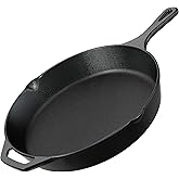 Utopia Kitchen Cast Iron Skillets 12 Inch, Chef's Pan, Pre-Seasoned Frying Pan, Stovetop, Oven, Campfire and Grill Large Skil