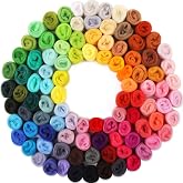 WONVOC 100 Colors Needle Felting Wool, Wool Roving 3g /Color, 10.5 oz Total | Roving Wool for Felting, Fiber Art and Hand Spinning, Needle Felting Supplies, Felting Kit