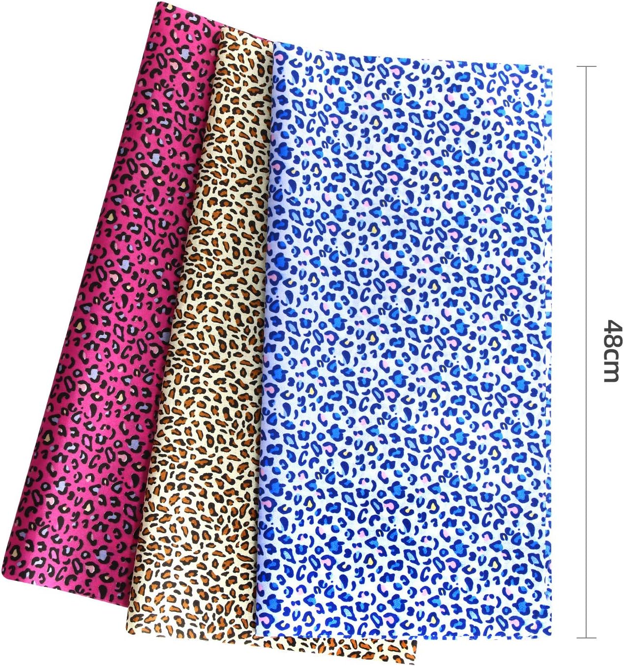 6 Pieces 19 x 19 Inch Leopard Print Fabric Animal Leopard Quilting